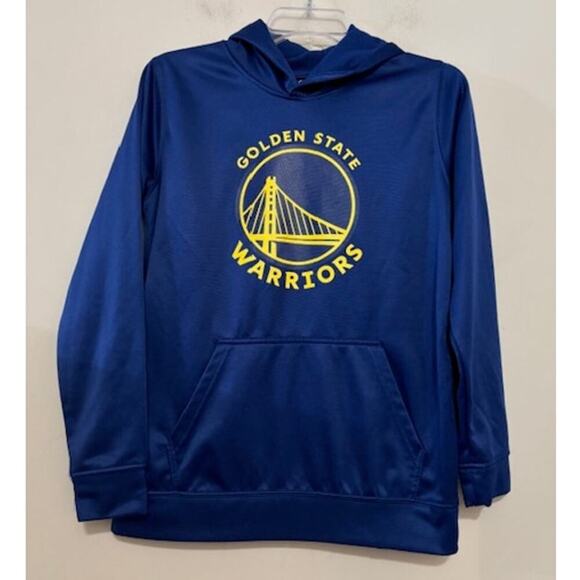 NBA Golden State Warriors Blue Yellow Logo Hoodie Sweatshirt Youth Large - Picture 1 of 6